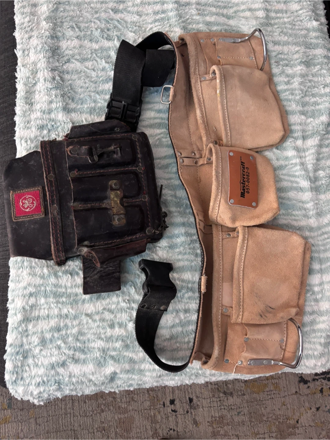 Mastercraft Suede Tool Belt and Leather Pouch Set