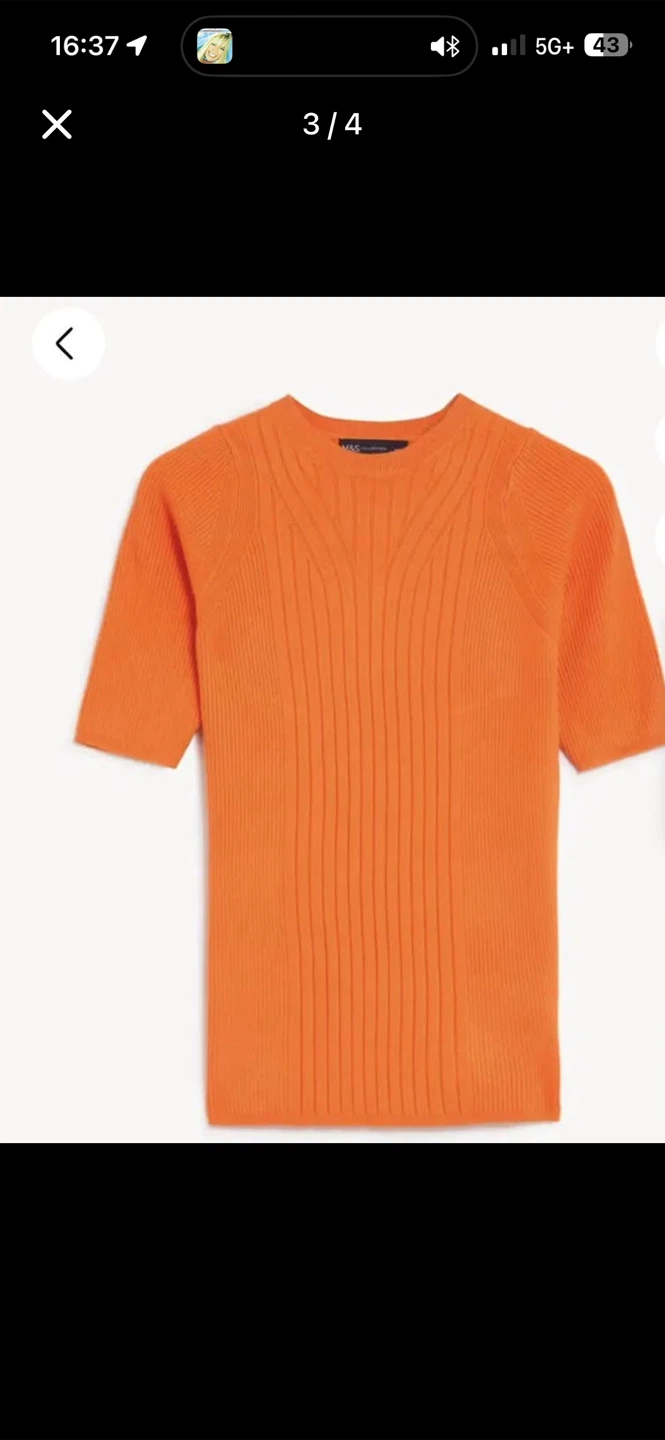 M&S Orange Ribbed Short Sleeve Sweater - photo 3