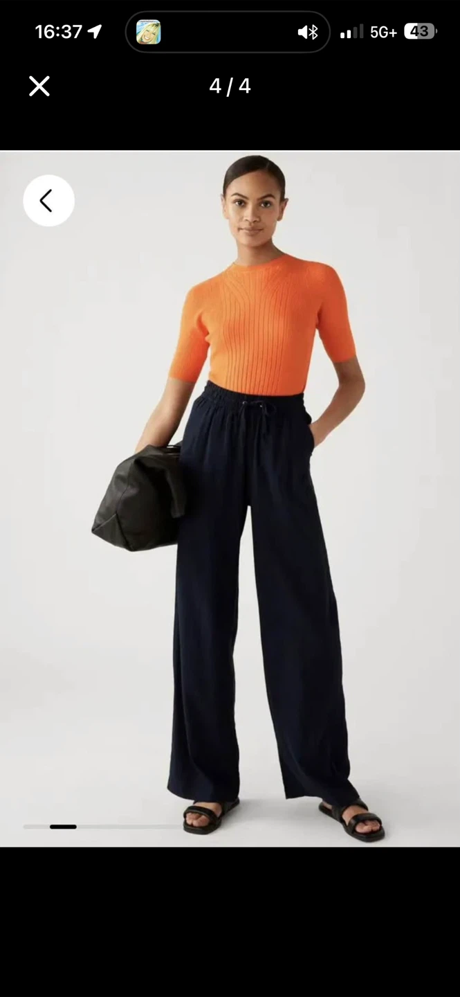 M&S Orange Ribbed Short Sleeve Sweater - photo 4