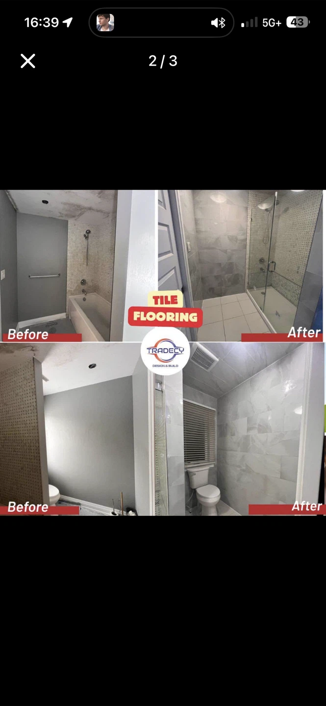 Tile -Bathroom Renovation Services - Before & After