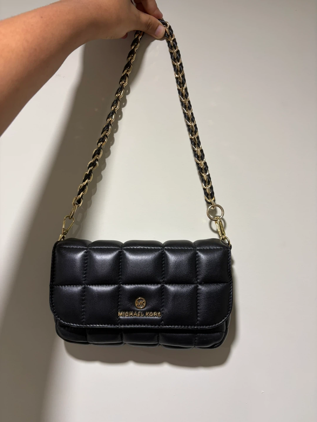 Michael Kors Black Quilted Leather Shoulder Bag