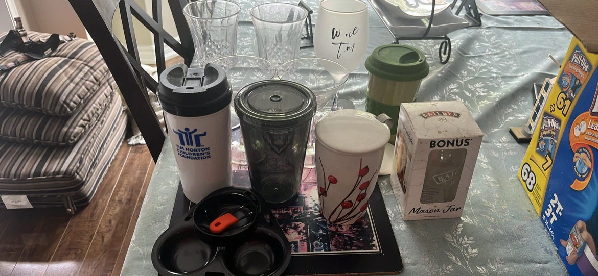 Tim Hortons Foundation Travel Mug and Baileys Mason Jar