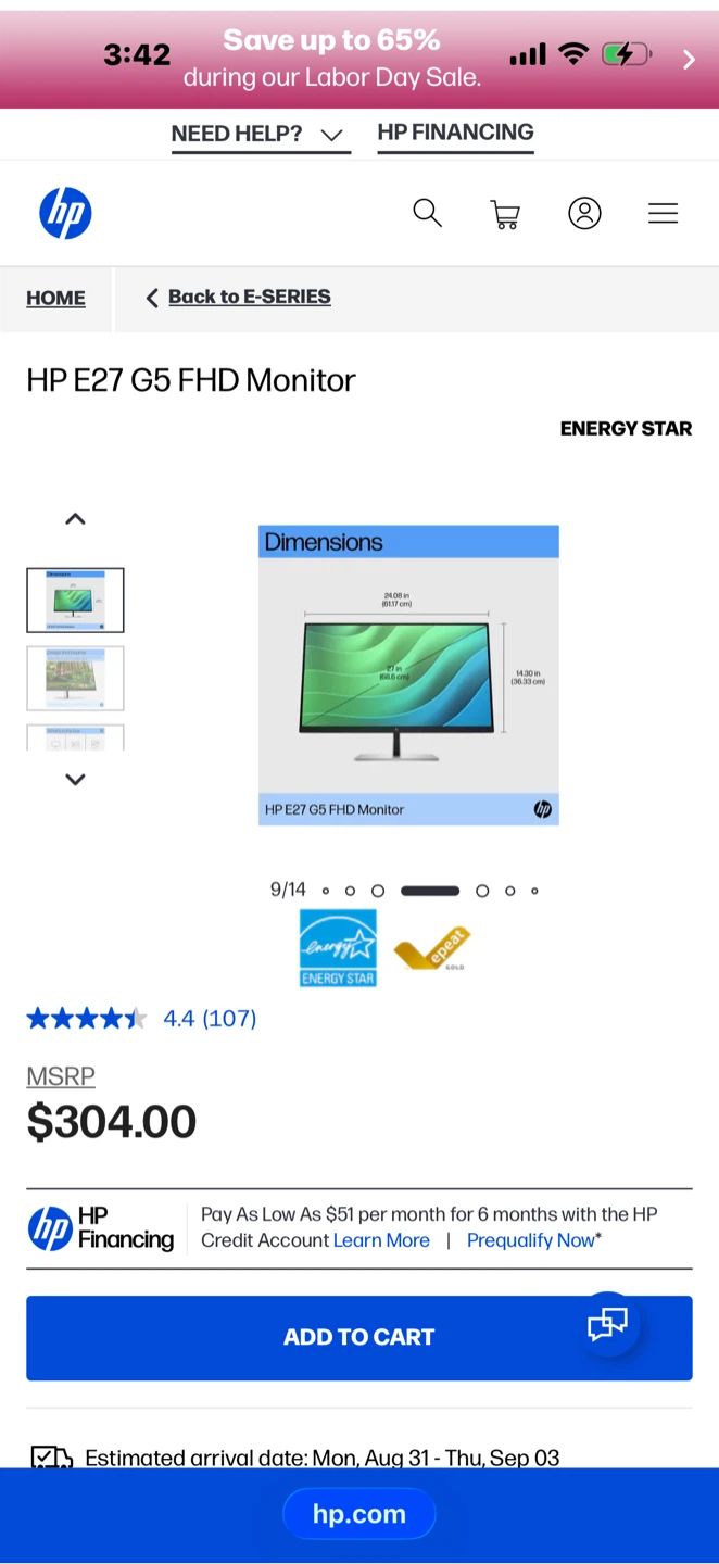 HP E27 G5 FHD Monitor - photo 4