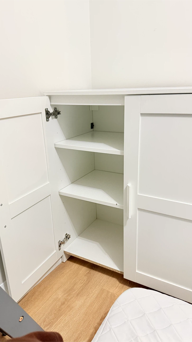 White Two-Door Cabinet with Shelves - photo 2