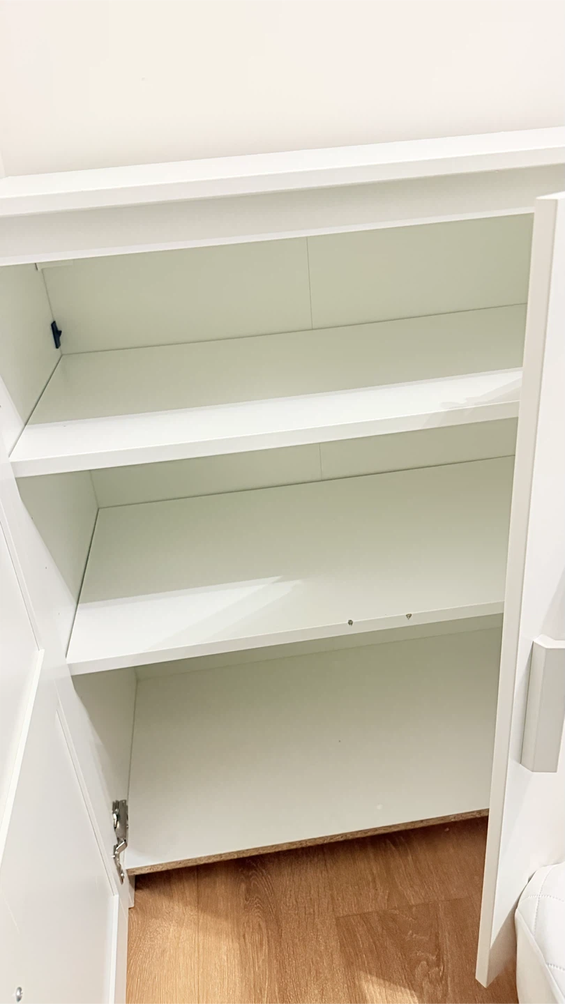 White Two-Door Cabinet with Shelves - photo 3
