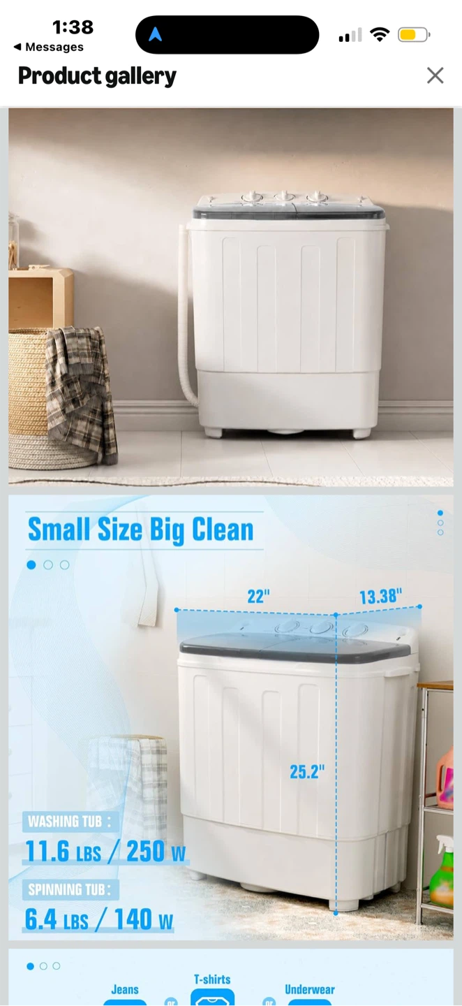 Portable Twin Tub Washing Machine & Dryer - photo 2