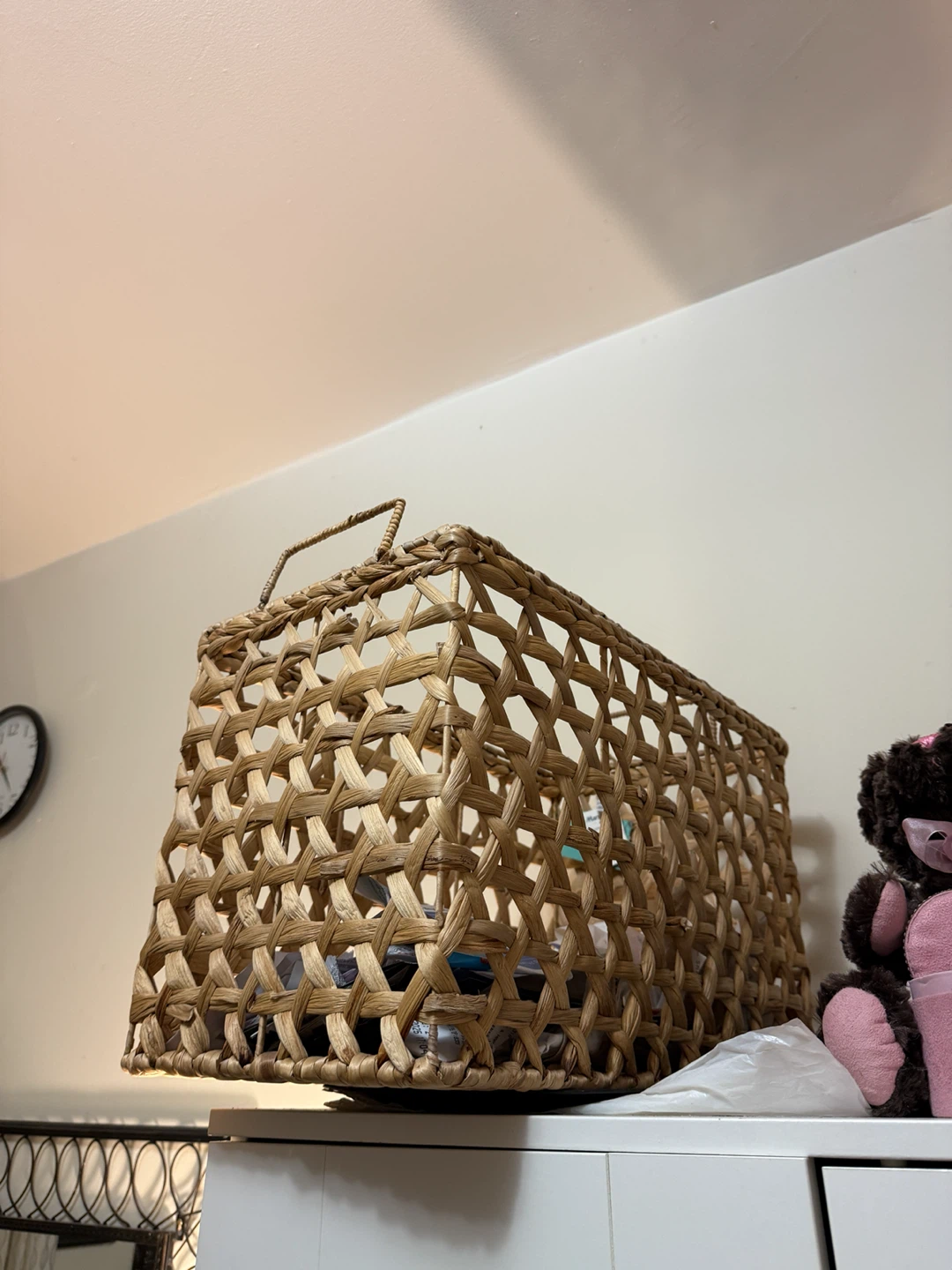 Wooden storage basket