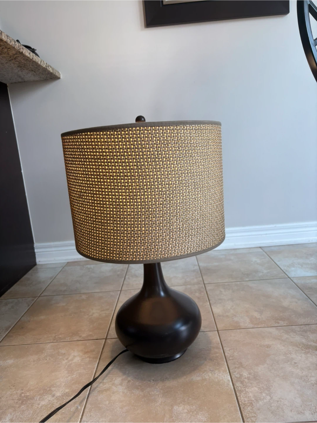 Table Lamp with Woven Shade