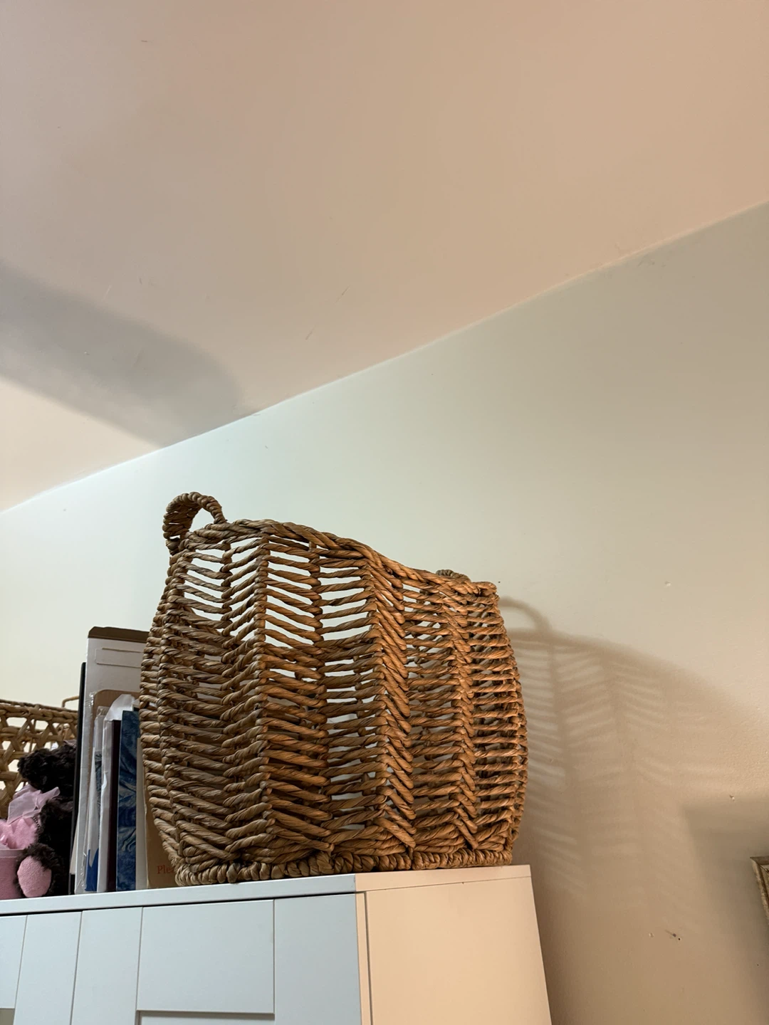 Decorative storage basket wooden