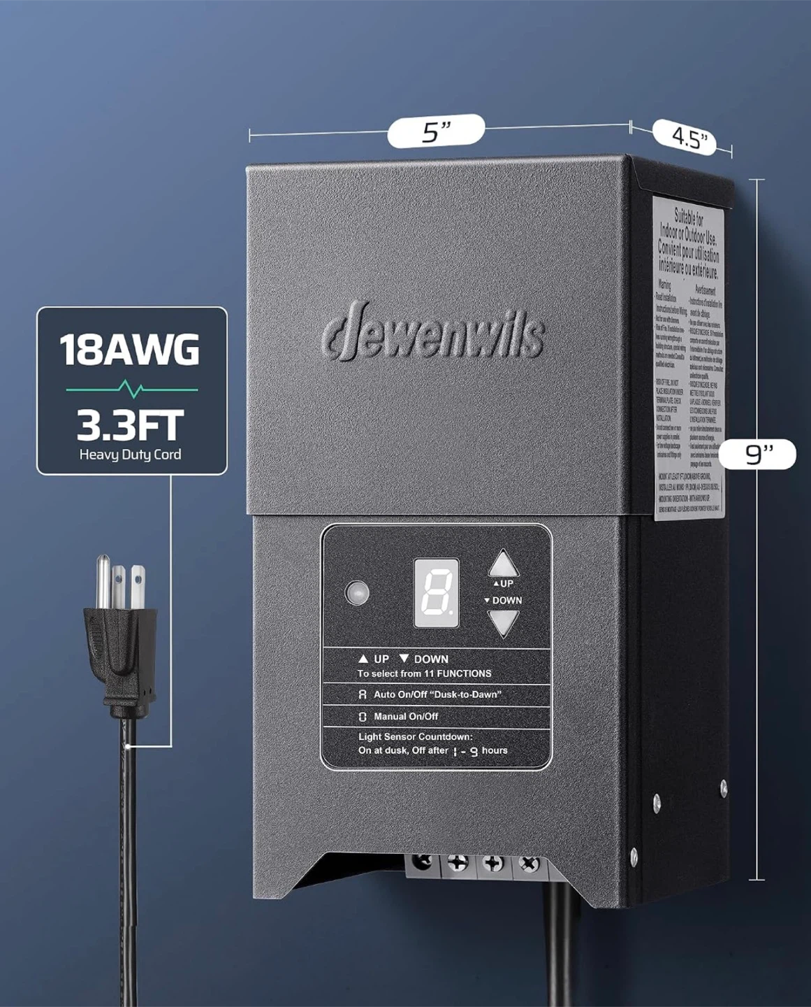 DEWENWILS 300W Low Voltage Landscape Lighting Transformer - photo 4