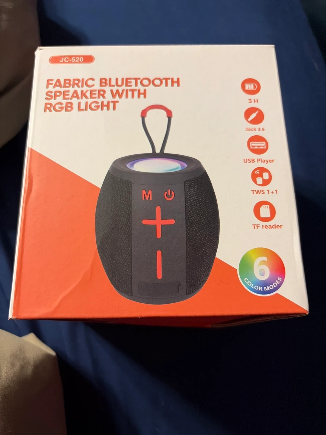 JC-520 Fabric Bluetooth Speaker with RGB Light