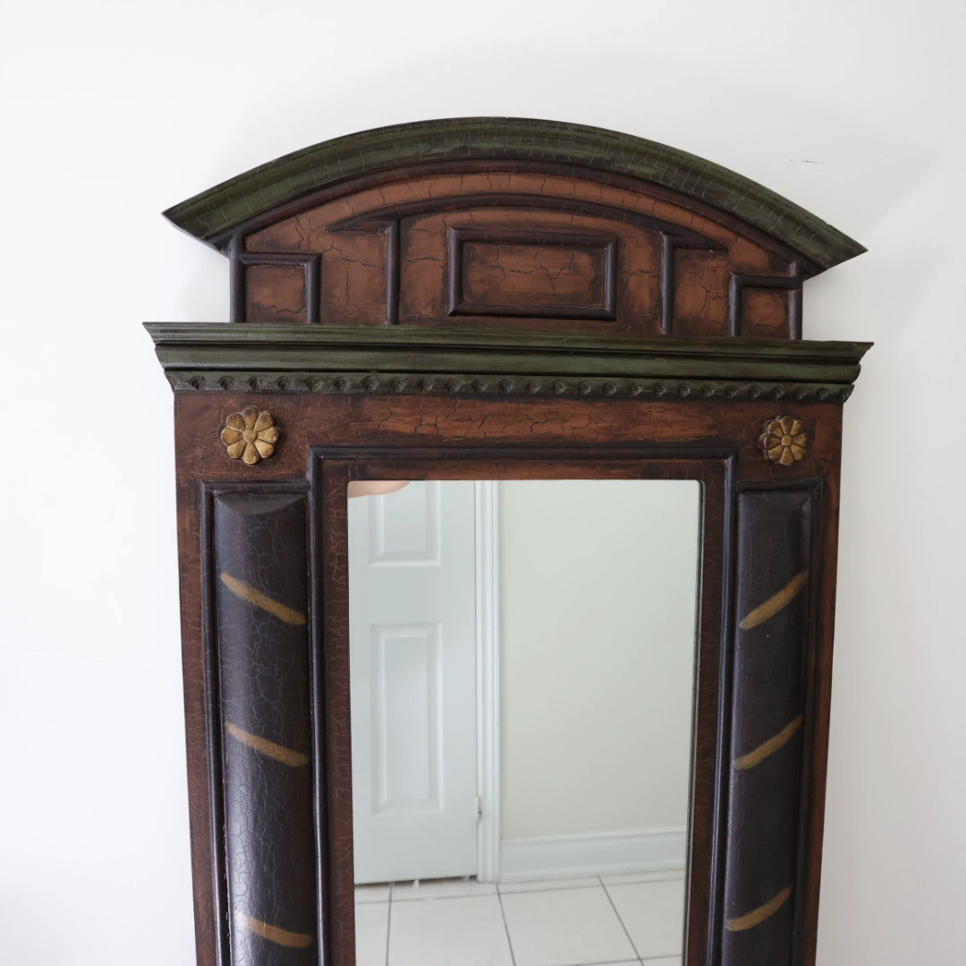 Ornate Dark Wood Full Length Mirror - photo 2