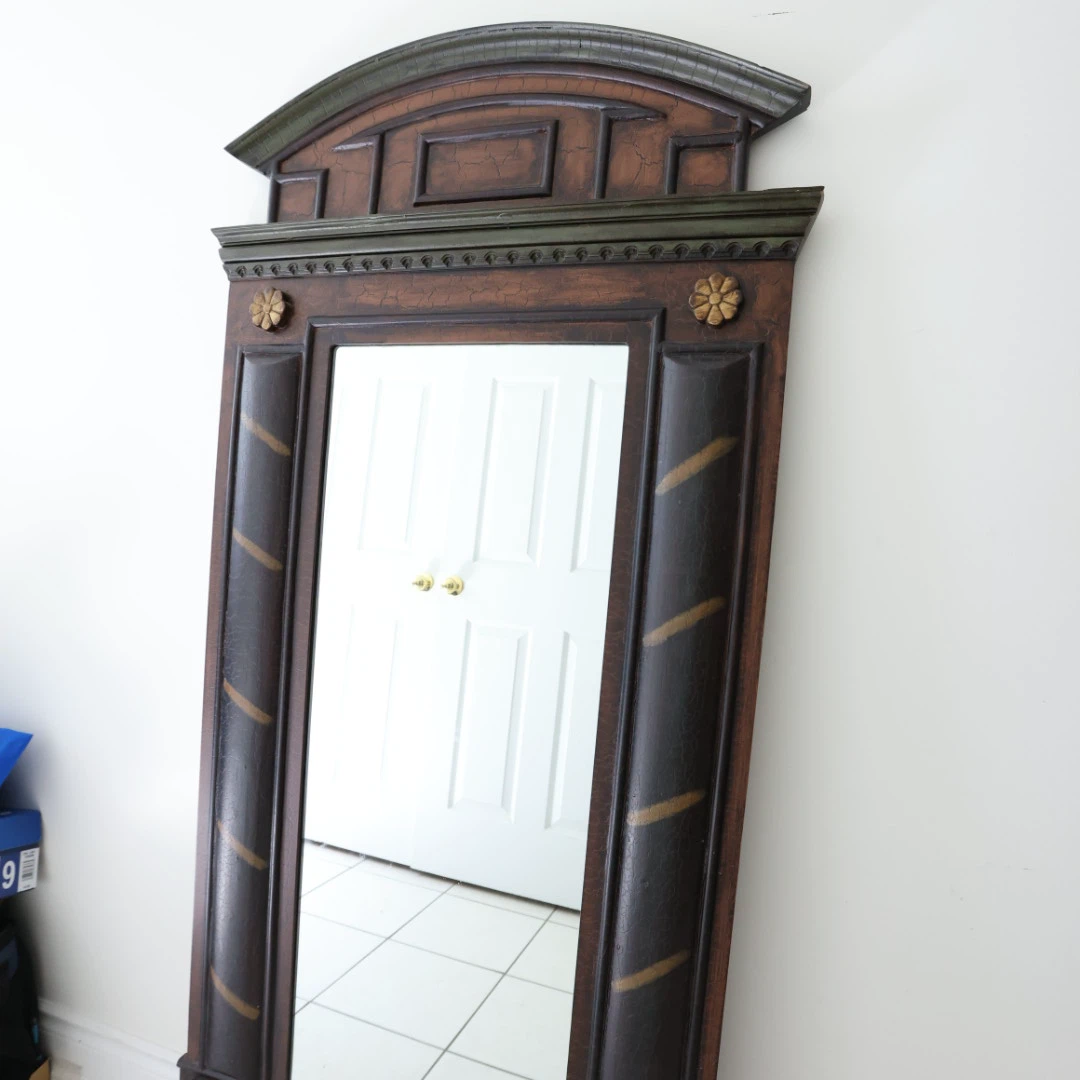 Ornate Dark Wood Full Length Mirror - photo 4