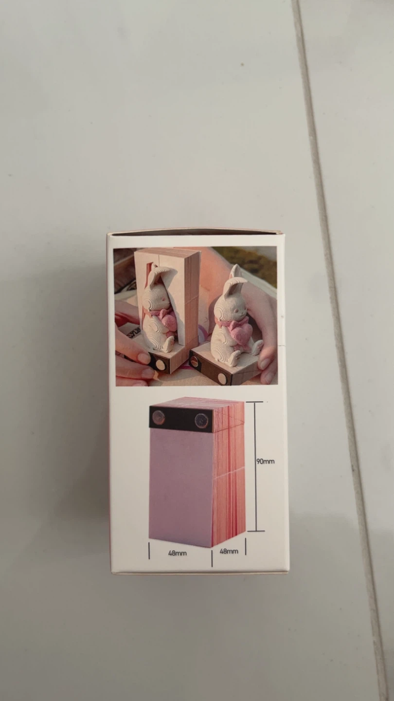 3D Tear-Off Bunny Notepad / Memo Pad - Pink Cute Desk Decor - photo 2