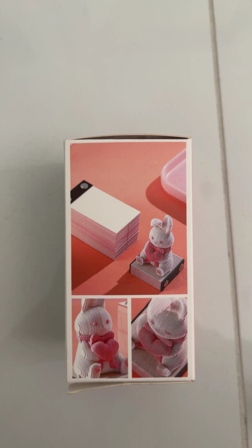 3D Tear-Off Bunny Notepad / Memo Pad - Pink Cute Desk Decor - photo 3