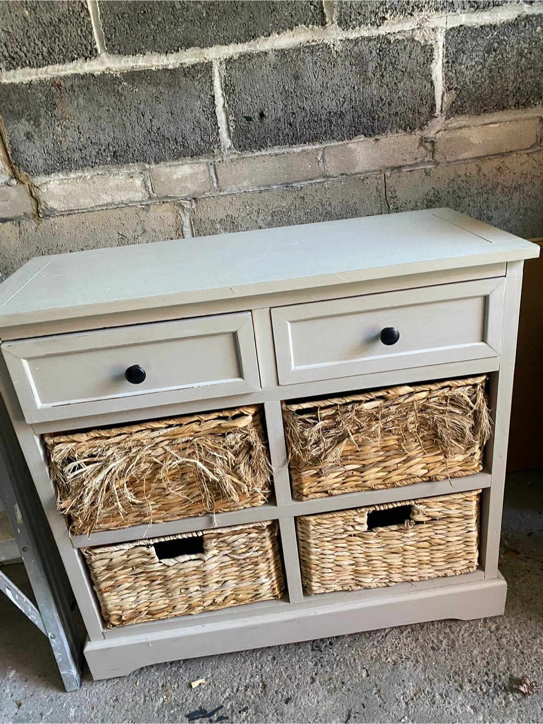 Grey Accent Chest with 2 Drawers and 4 Woven Baskets - photo 3
