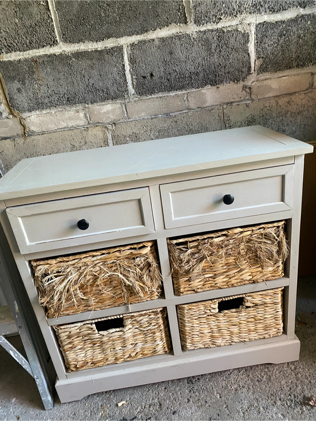 Grey Accent Chest with 2 Drawers and 4 Woven Baskets - photo 4