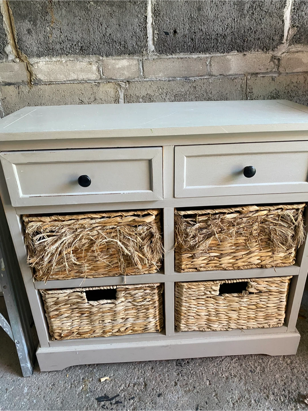 Grey Accent Chest with 2 Drawers and 4 Woven Baskets - photo 5