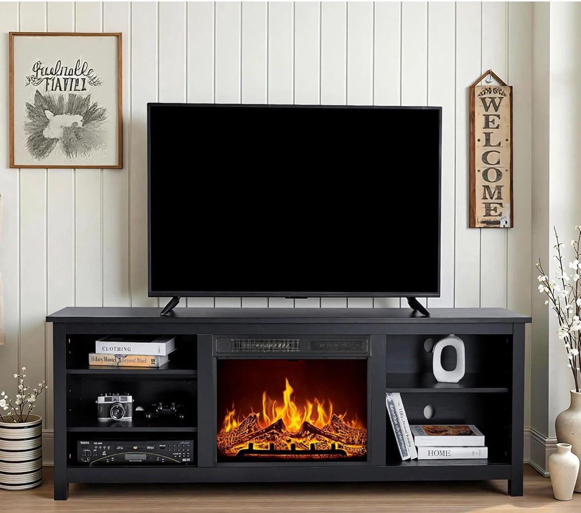70" Fireplace TV Stand with 23" Electric Fireplace for 80" TVs - photo 3