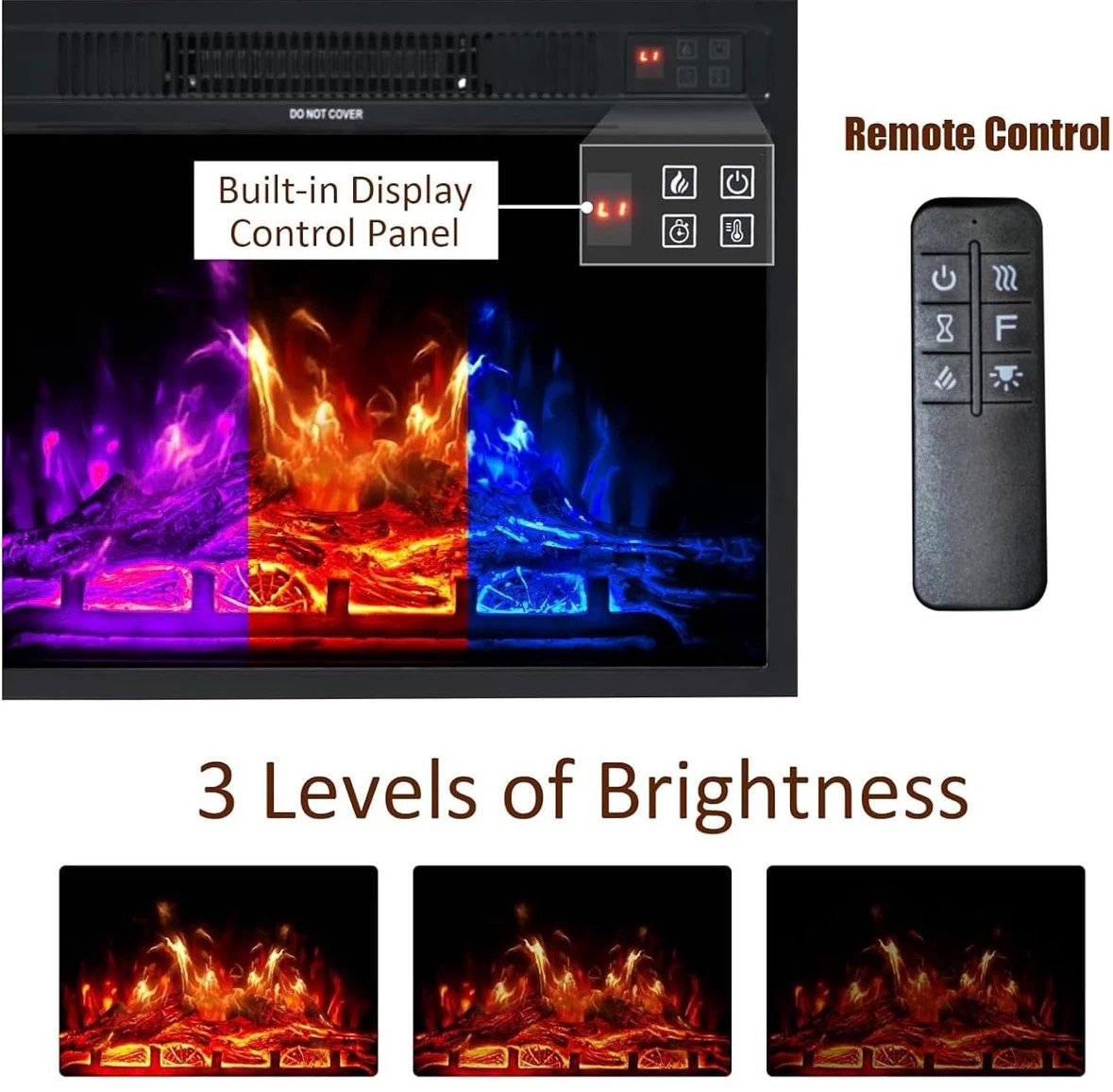 70" Fireplace TV Stand with 23" Electric Fireplace for 80" TVs - photo 4
