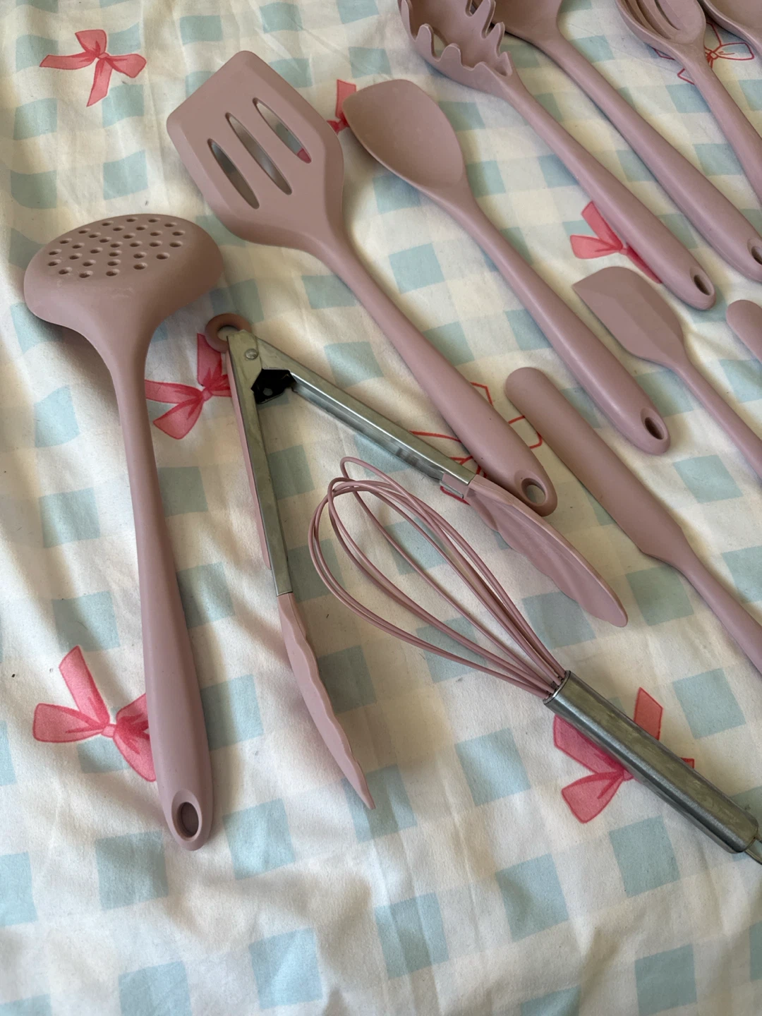 Silicone Kitchen Utensil Set (14pcs) - Pink - photo 2