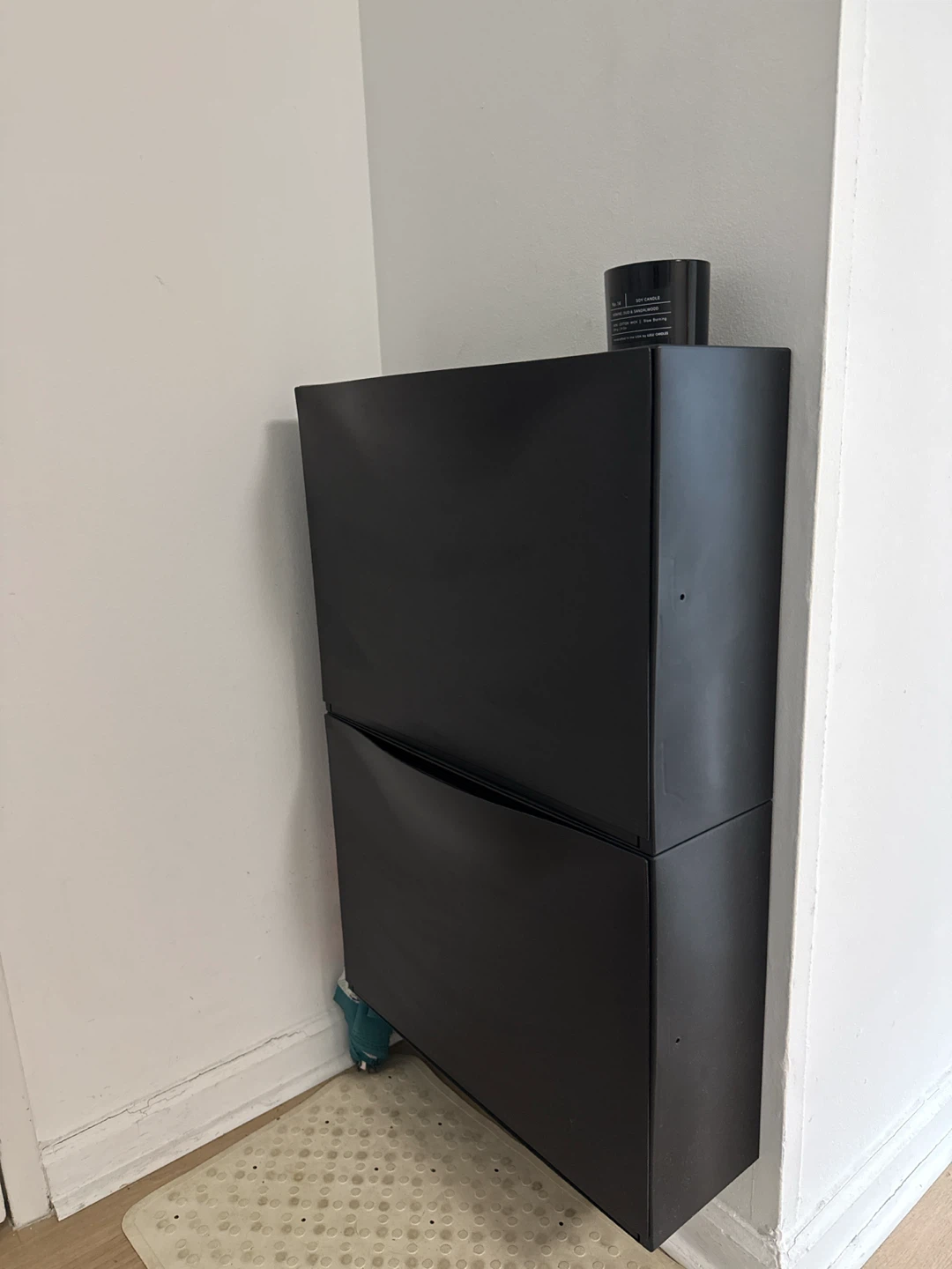 Black Two-Tier Shoe Cabinet