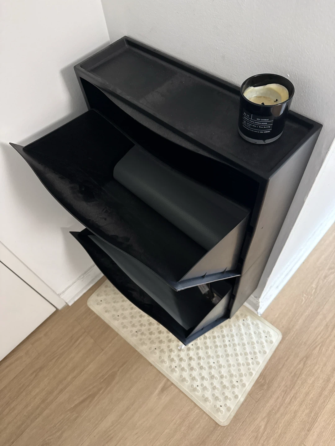Black Two-Tier Shoe Cabinet - photo 2
