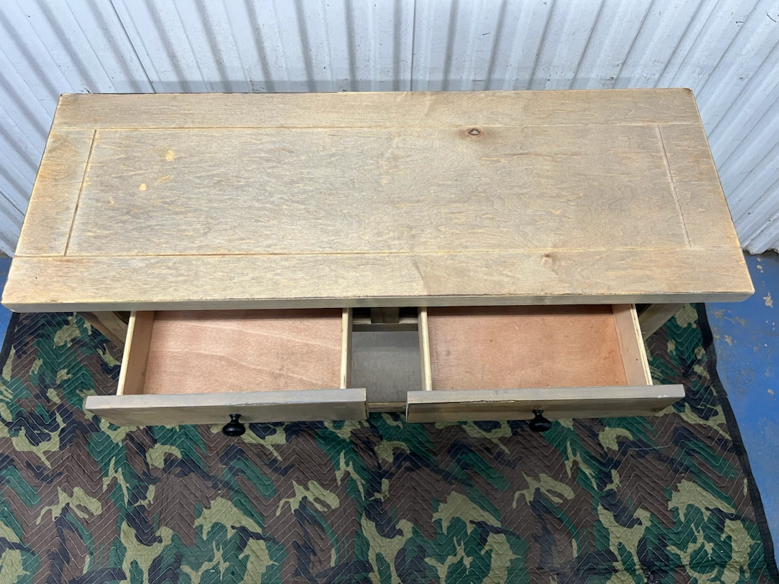 Rustic Wooden Console Table with Drawers - photo 2