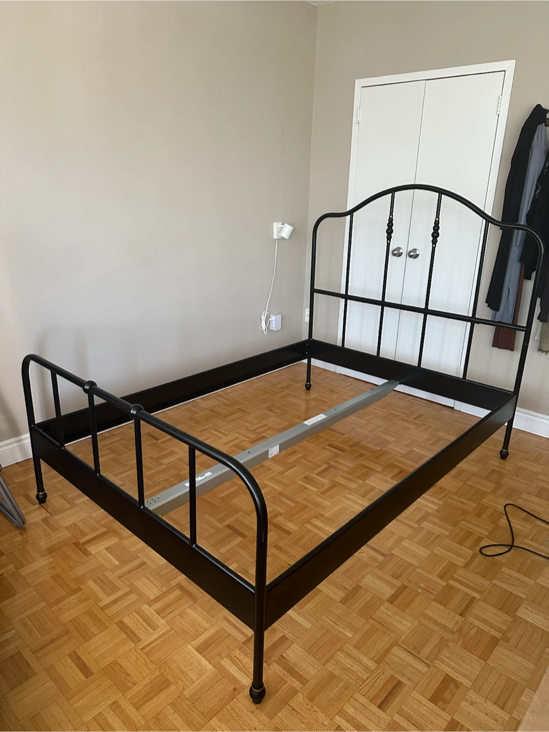 IKEA SAGSTUA Black Metal Bed Frame