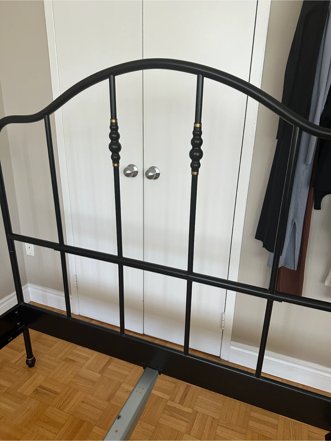 IKEA SAGSTUA Black Metal Bed Frame - photo 4