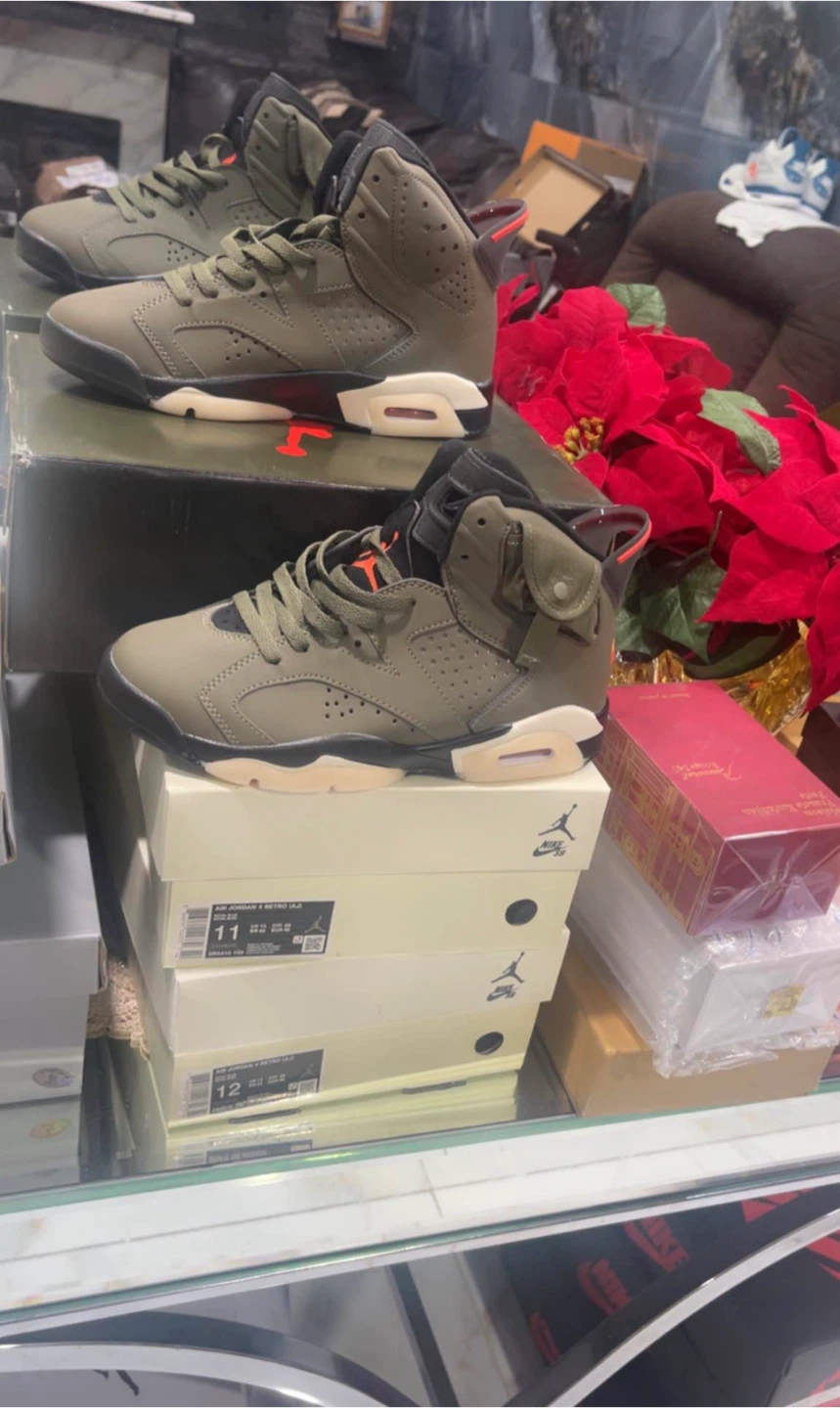 Air Jordan 6 Travis Scott Olive Sneakers size 8, 10, 11 - photo 5