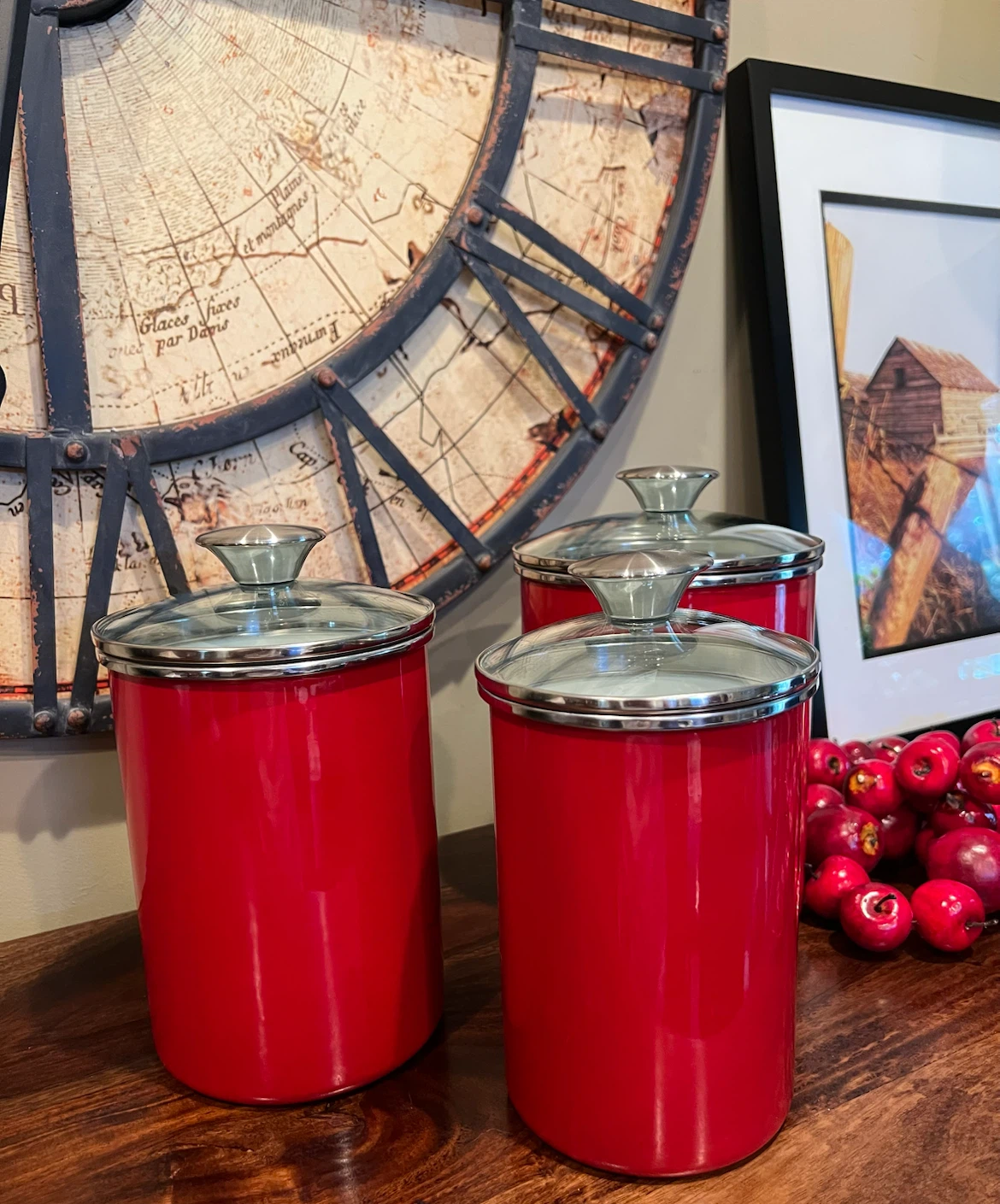 Retro-Style Red Kitchen Canister Set - photo 2