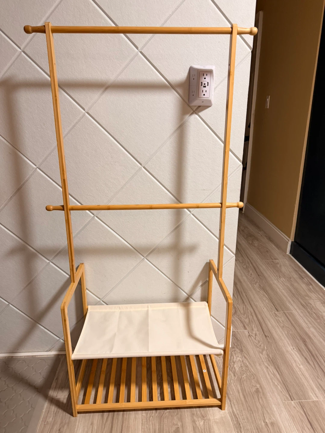 Bamboo Garment Rack with Shelves - photo 3