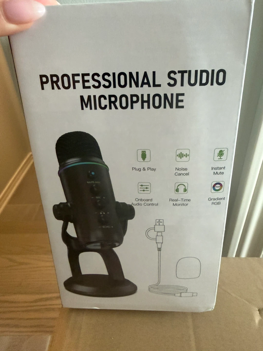 Podcast Microphone with RGB Lighting