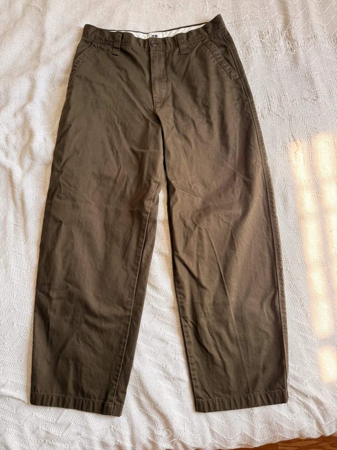 UNIQLO U Wide Fit Work Pants - Brown (17.5”W, 41.5”L)