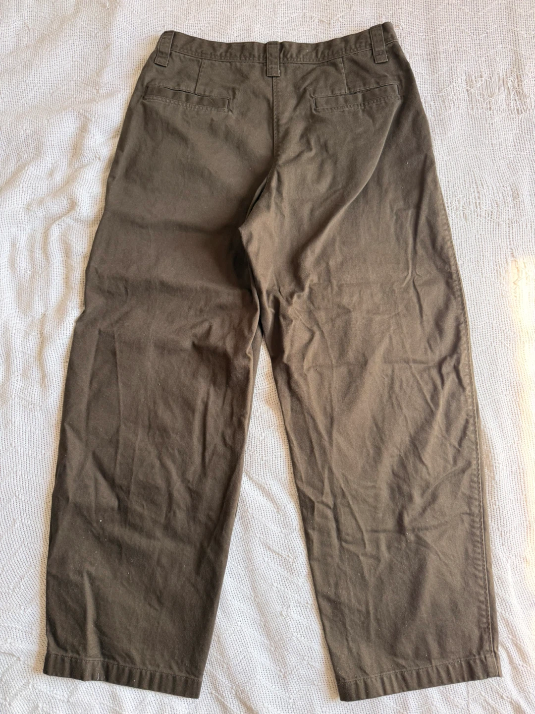 UNIQLO U Wide Fit Work Pants - Brown (17.5”W, 41.5”L) - photo 2