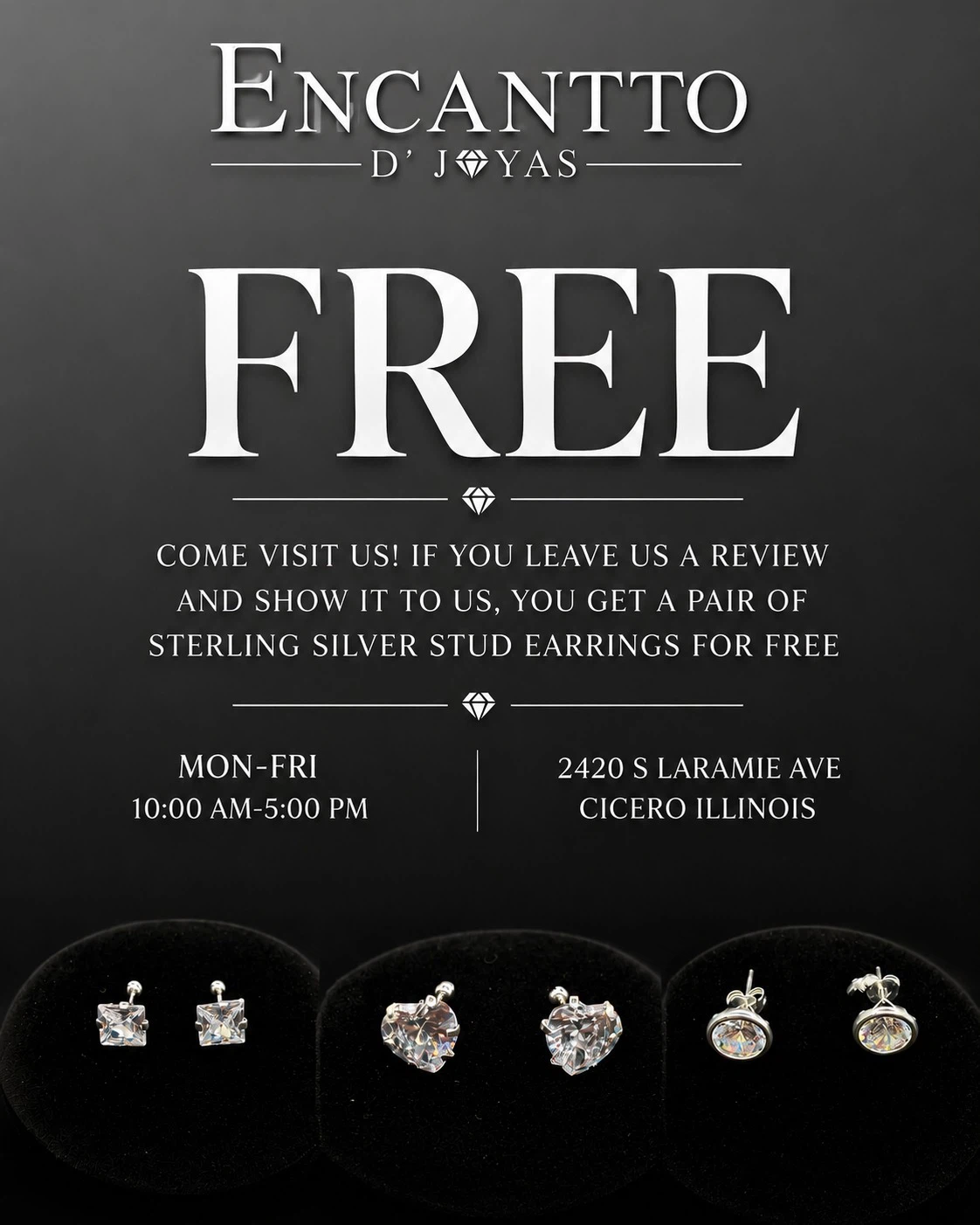 Encantto D'Joyas Sterling Silver Stud Earrings