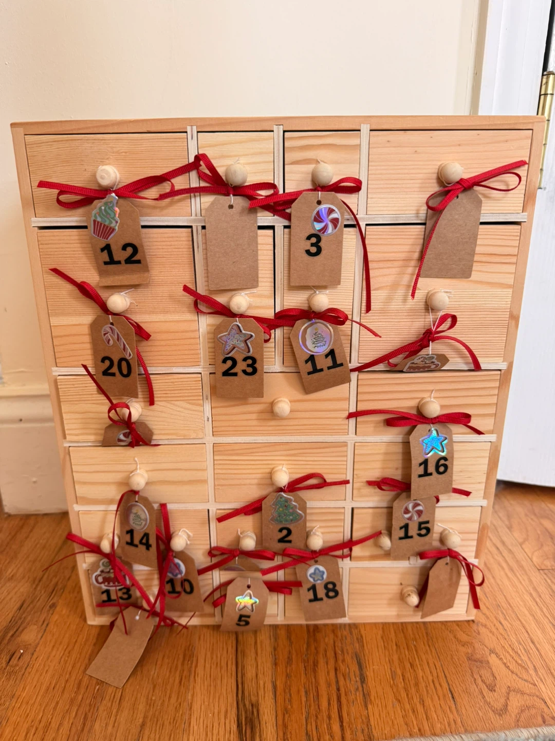 Wooden Advent Calendar with Drawers