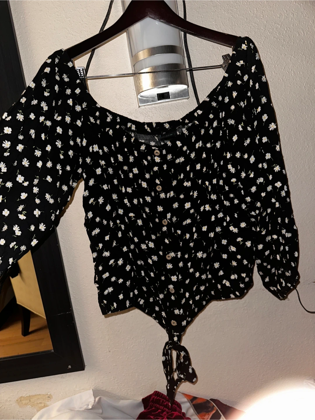 Rue+ Black Floral Off-Shoulder Top Size 4X