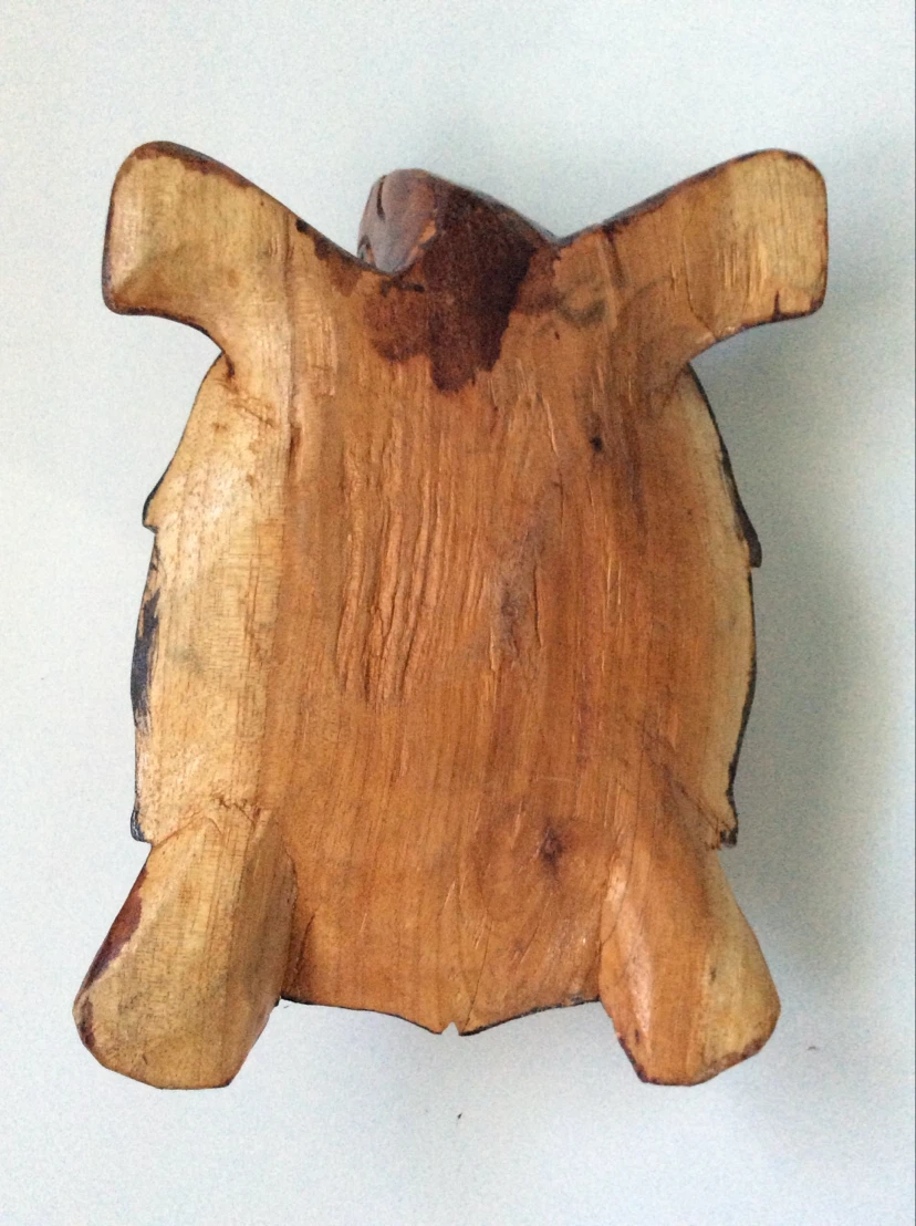 Hand-carved Wooden Turtle with Hearts - photo 5