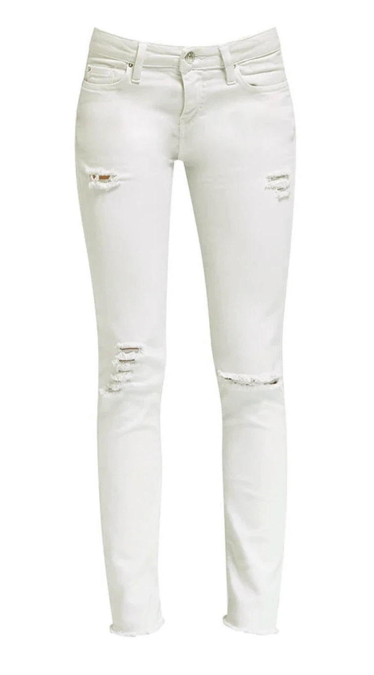 IRO.JEANS White Distressed Skinny Jeans Size 26