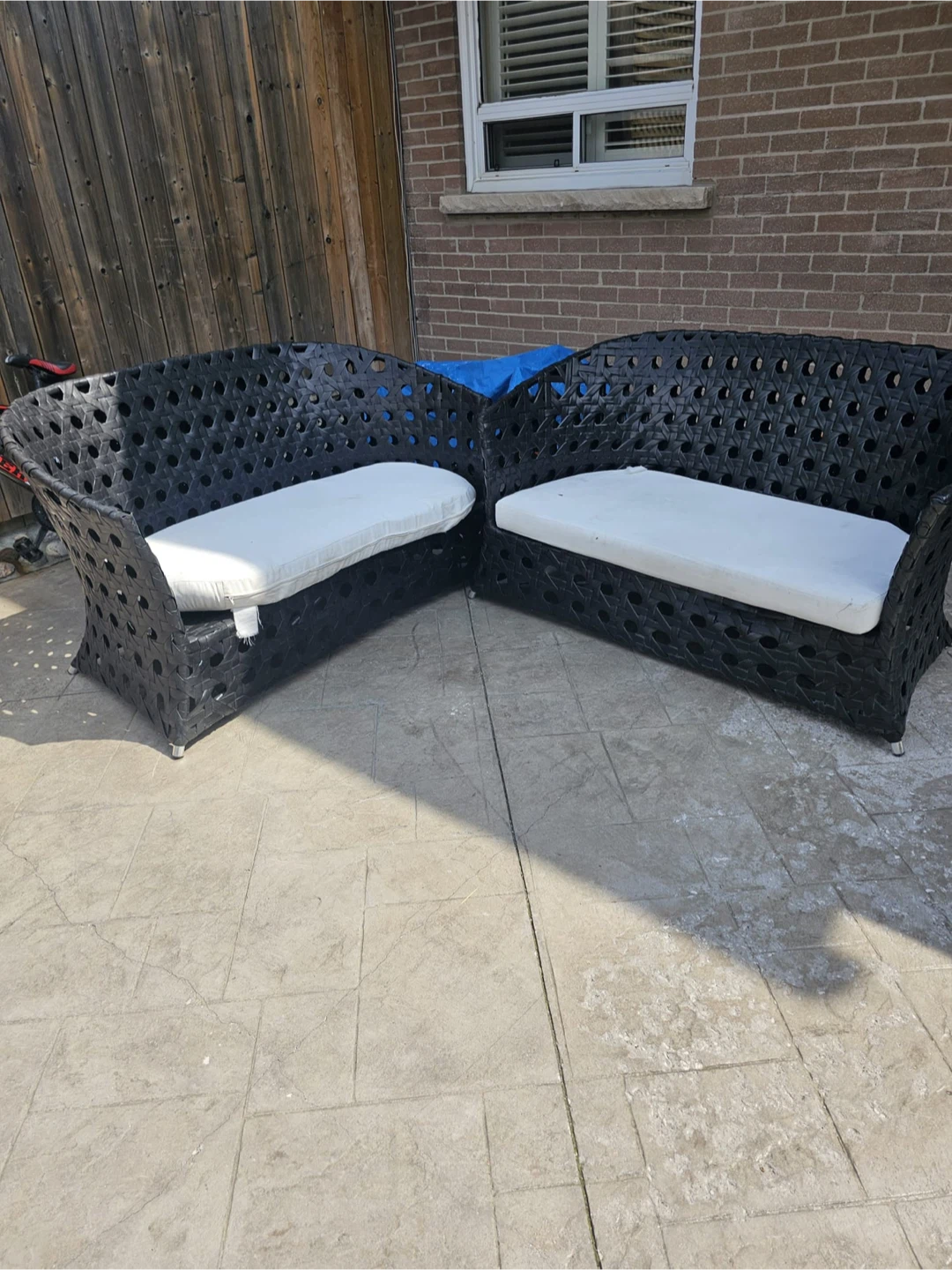 Wicker Outdoor Loveseat with Cushions