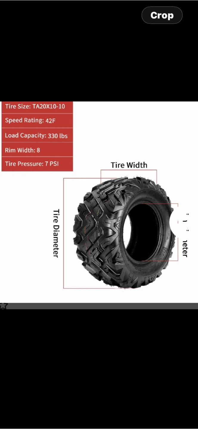 2x 20x10-10 All Terrain Tires - photo 2