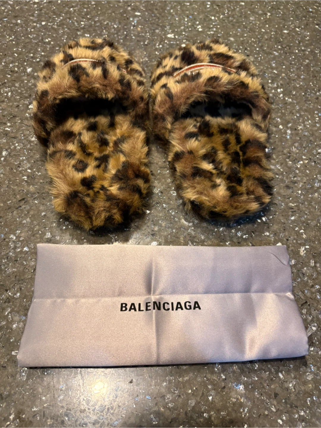 Balenciaga Leopard Fur Slides with Dust Bag - photo 2