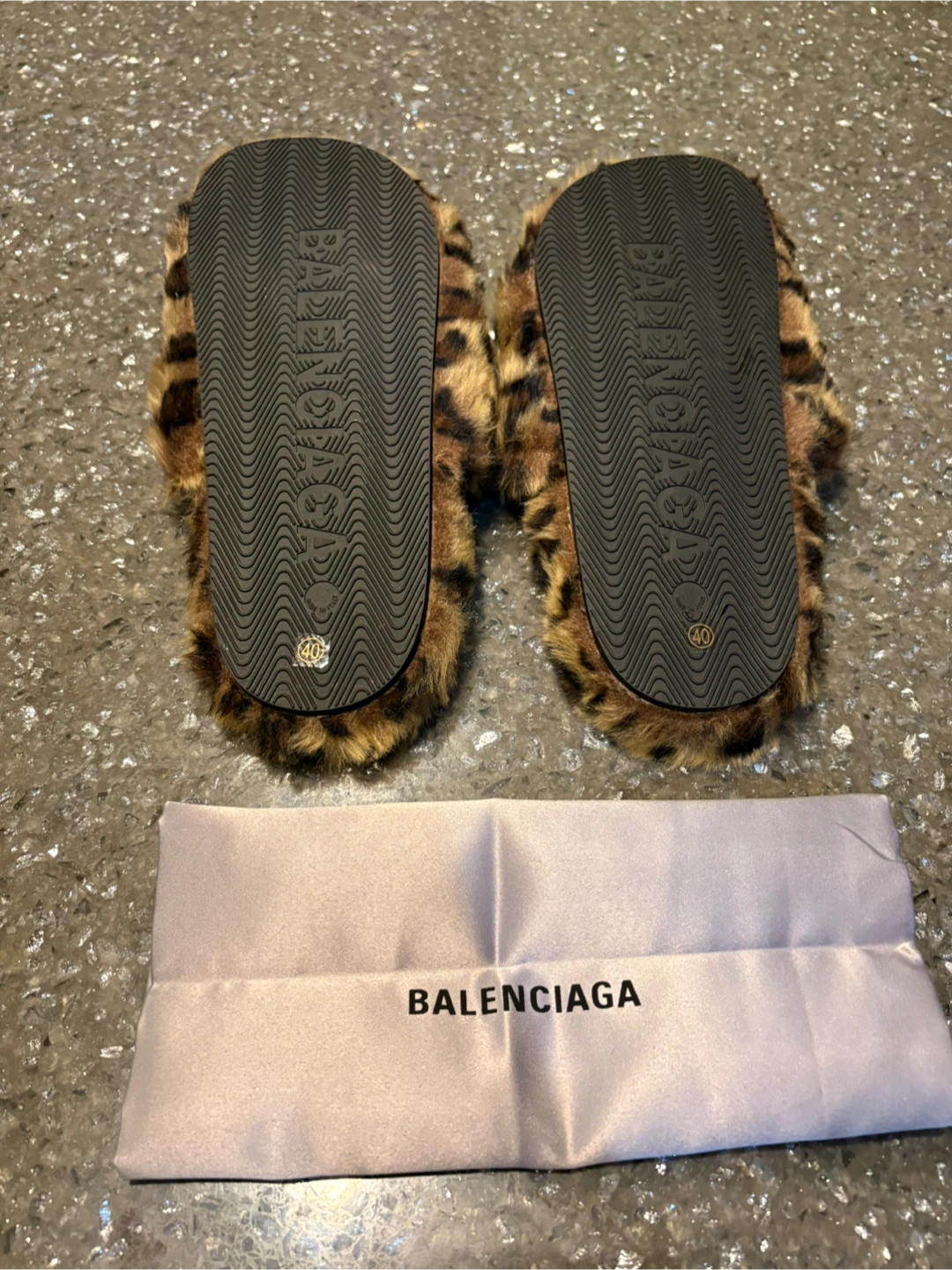 Balenciaga Leopard Fur Slides with Dust Bag - photo 3