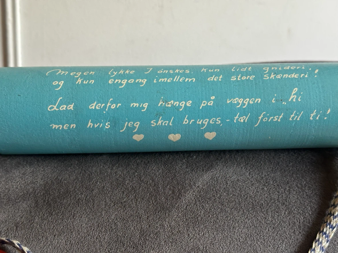 Vintage Danish Wedding Blessing Wooden Rolling Pin - photo 4