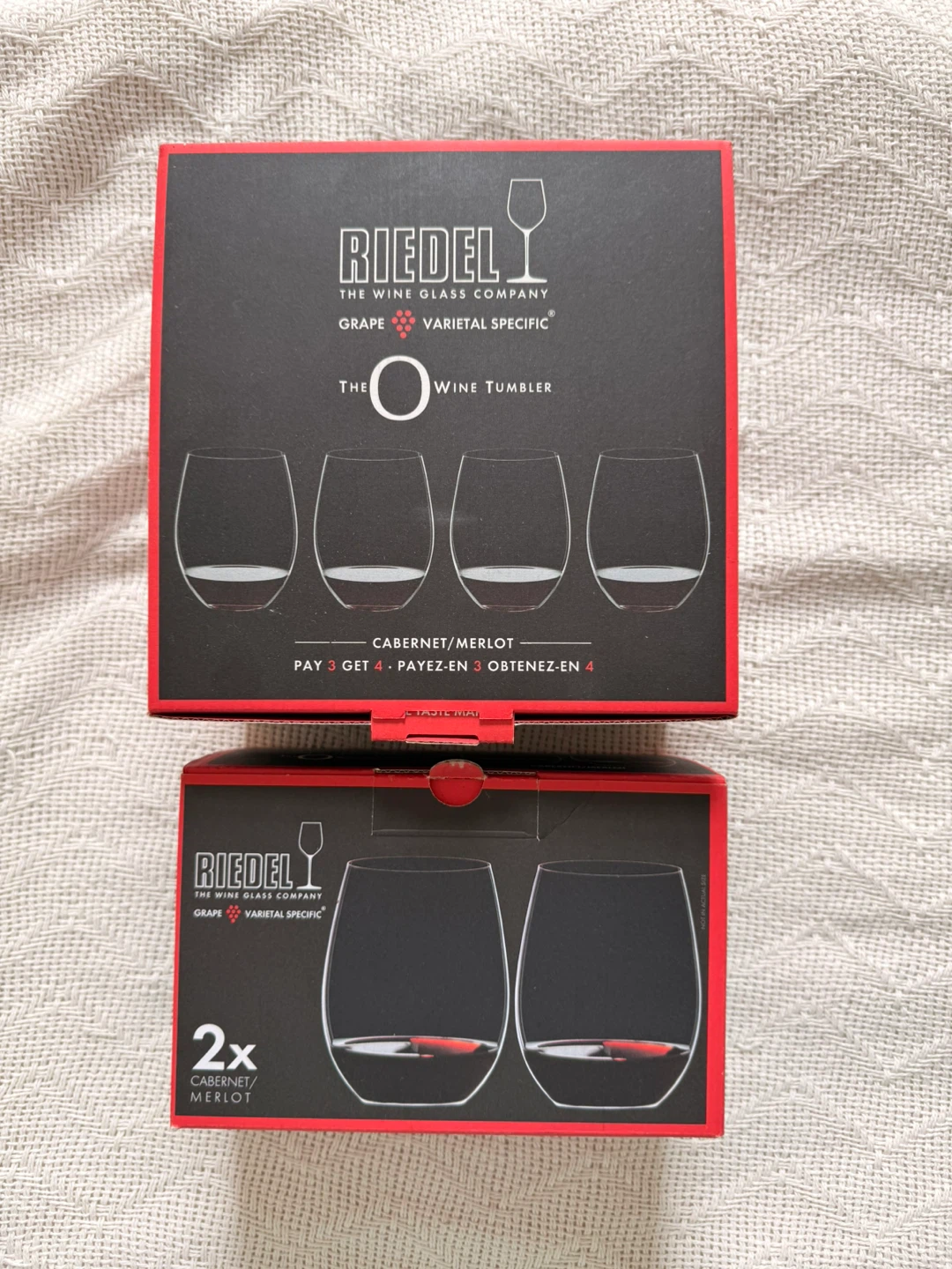 Riedel "O" Wine Tumbler Cabernet/Merlot Glasses - Set of 6
