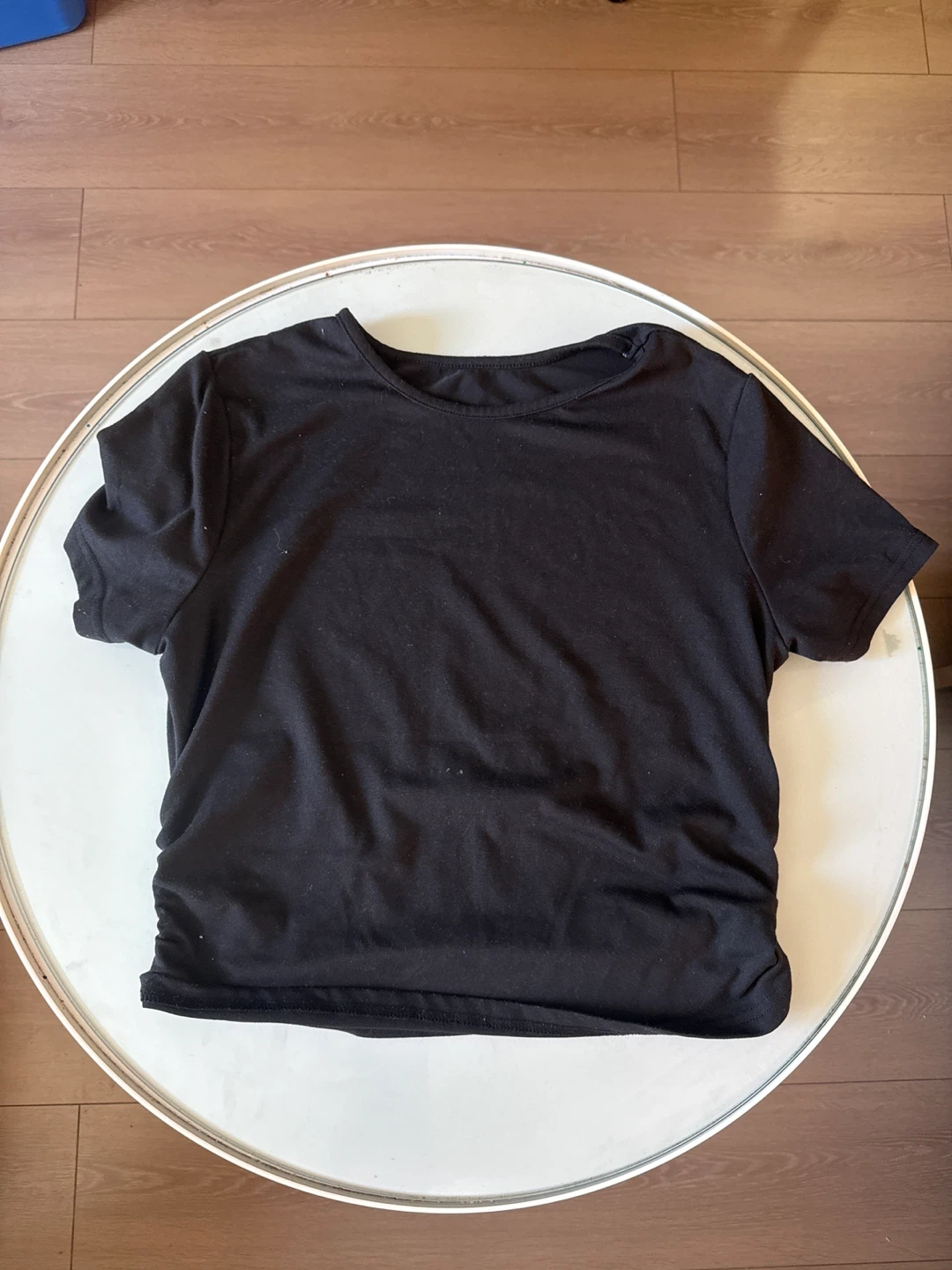Black Ruched Side T-Shirt