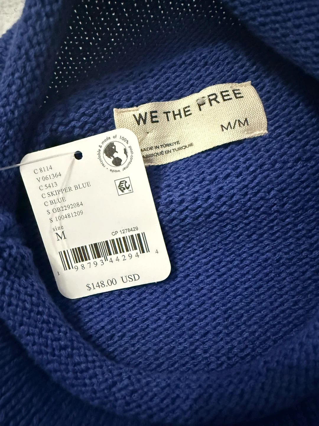 We The Free Blue Cotton Mock Neck Sweater - photo 4