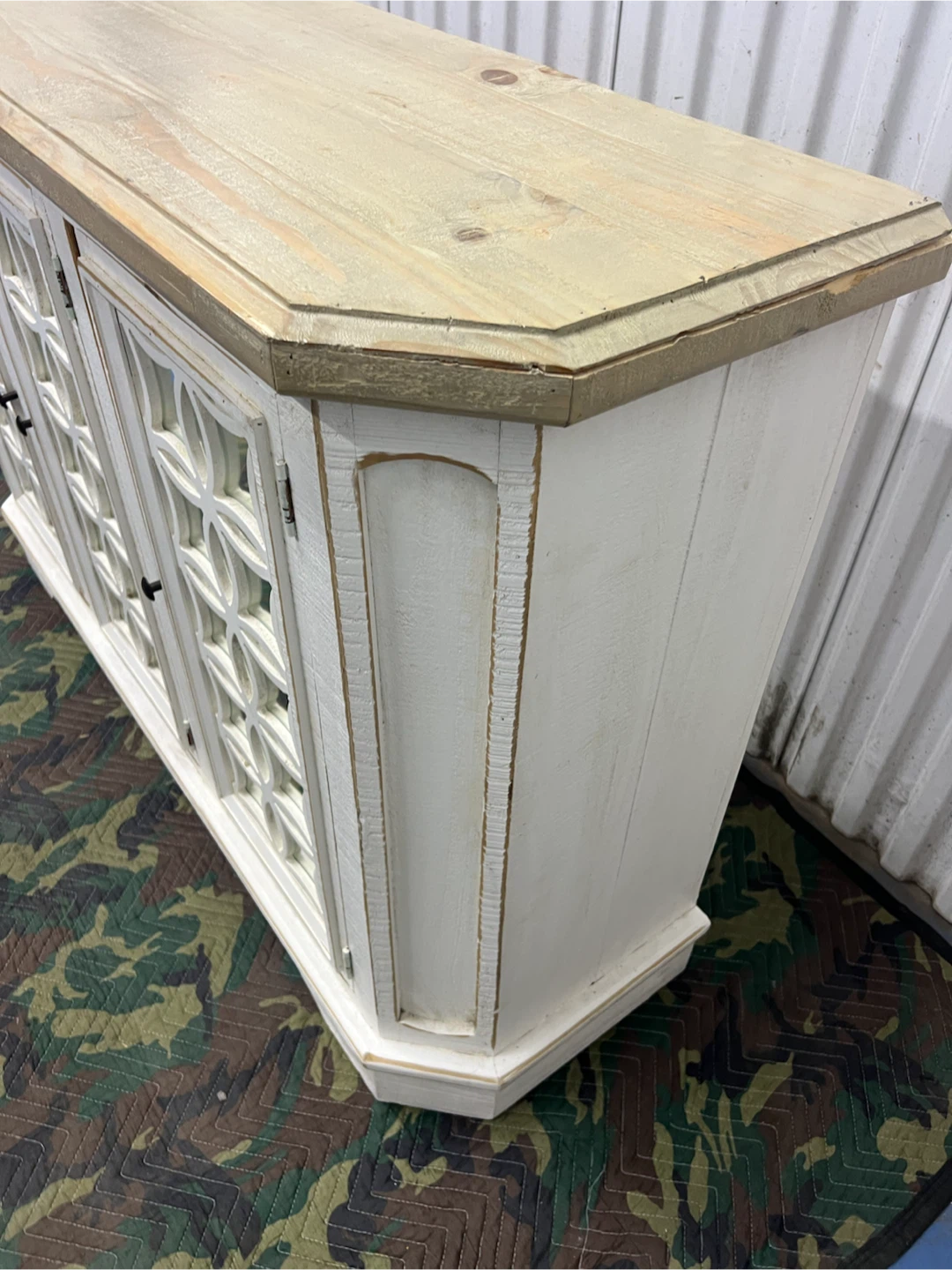 White 3-Door Accent Cabinet with Mirrored Doors - photo 5